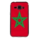 TPU1GALJ1DRAPMAROC - Coque souple pour Samsung Galaxy J1 SM-J100F avec impression Motifs drapeau du Maroc