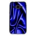 TPU1GALJ1SOIEBLEU - Coque souple pour Samsung Galaxy J1 SM-J100F avec impression Motifs soie drapée bleu
