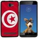 TPU1HELIUM45DRAPTUNISIE - Coque Souple en gel noir pour Archos 45 Helium avec impression Motifs drapeau de la Tunisie