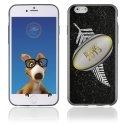 TPU1IPHONE6BALLONALLBLACKS - Coque Souple en gel pour Apple iPhone 6 avec impression ballon de rugby et drapeau des All Blacks