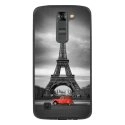 TPU1LGK7PARIS2CV - Coque souple pour LG K7 avec impression Motifs Paris et 2CV rouge