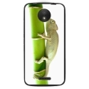 TPU1MOTOCCAMELEON - Coque souple pour Motorola Moto C avec impression Motifs caméleon sur un bamboo