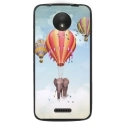 TPU1MOTOCELEPHANT - Coque souple pour Motorola Moto C avec impression Motifs éléphant dans les nuages