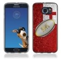TPU1S6EDGEBALLONTONGA - Coque Souple en gel pour Samsung Galaxy S6 Edge avec impression ballon de rugby et drapeau Tonga