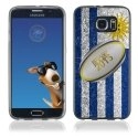 TPU1S6EDGEBALLONURUGUAY - Coque Souple en gel pour Samsung Galaxy S6 Edge avec impression ballon de rugby et drapeau de l'Urug