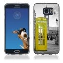 TPU1S6EDGECABINEUKJAUNE - Coque Souple en gel pour Samsung Galaxy S6 Edge avec impression cabine téléphonique UK jaune