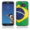 TPU1S6EDGEDRAPBRESIL - Coque Souple en gel pour Samsung Galaxy S6 Edge avec impression drapeau du Brésil