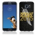 TPU1S6EDGEGOLDALLBLACKS - Coque Souple en gel pour Samsung Galaxy S6 Edge avec impression logo rugby doré et drapeau des All 