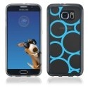 TPU1S6EDGERONDSBLEUS - Coque Souple en gel pour Samsung Galaxy S6 Edge avec impression ronds bleus