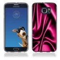 TPU1S6EDGESOIEROSE - Coque Souple en gel pour Samsung Galaxy S6 Edge avec impression soie drapée rose