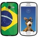 TPU1S7390DRAPBRESIL - Coque Souple en gel noir pour Galaxy Trend Lite avec impression Motifs drapeau du Brésil