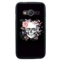 TPU1TREN2LITESKULLFLOWER - Coque souple pour Samsung Galaxy Trend 2 Lite G318h avec impression Motifs skull fleuri