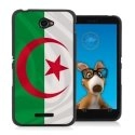 TPU1XPE4DRAPALGERIE - Coque Souple en gel noir pour Sony Xperia E4 avec impression Motifs drapeau de l'Algérie