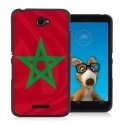 TPU1XPE4DRAPMAROC - Coque Souple en gel noir pour Sony Xperia E4 avec impression Motifs drapeau du Maroc