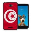 TPU1XPE4DRAPTUNISIE - Coque Souple en gel noir pour Sony Xperia E4 avec impression Motifs drapeau de la Tunisie