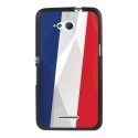 TPU1XPE4GDRAPFRANCE - Coque Souple en gel noir pour Sony Xperia E4g avec impression Motifs drapeau de la France