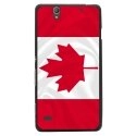 TPU1XPERIAC4DRAPCANADA - Coque Souple en gel pour Sony Xperia C4 avec impression Motifs drapeau du Canada