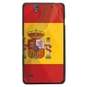 TPU1XPERIAC4DRAPESPAGNE - Coque Souple en gel pour Sony Xperia C4 avec impression Motifs drapeau de l'Espagne