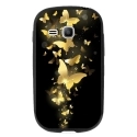 TPU1YOUNG2PAPILLONSDORES - Coque souple pour Samsung Galaxy Young 2 SM-G130 avec impression Motifs papillons dorés