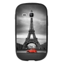TPU1YOUNG2PARIS2CV - Coque souple pour Samsung Galaxy Young 2 SM-G130 avec impression Motifs Paris et 2CV rouge