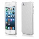 TPULOSANGIP5BLANC - Coque souple avec dos aspect cuir blanc pour iPhone 5s