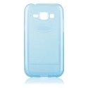 TPUSHINEGALJ1BLEU - Coque Souple en gel bleu transparent avec paillettes pour Samsung Galaxy J1