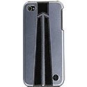 TREXTA-IP4-FLECHMETAL - Coque Trexta cuir noir pour iPhone 4