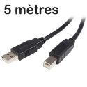 USBA-USBB5M - Câble mâle type USB-A vers mâle USB-B 5 mètres