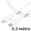 USBCLIGHT30CMBLANC - Câble iPhone / iPad USB-C vers Lightning 30cm coloris blanc