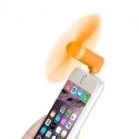 VENTILIP6ORANGE - Mini ventilateur orange pour iPhone et iPad fonctionne sur prise de charge