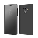 WALLCLEAR-A8PLUS2018 - Etui Galaxy A8 Plus 2018 série View-Case avec rabat translucide coloris noir