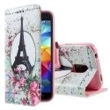 WALLETS5MINIEIFFEL - Etui type portefeuille Paris et tour Eiffel pour Galaxy S5-Mini rabat latéral articulé fonction st