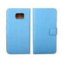 WALLETS6EDGEPLUSBLEU - Etui type portefeuille bleu Samsung Galaxy S6-Edge PLUS rabat latéral fonction stand