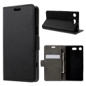 WALLETXPXZ1COMPNOIR - Etui type portefeuille noir Sony Xperia XZ1-Compact avec rabat latéral fonction stand