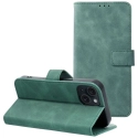 WALLTENDER-IP15PLUSVERT - Etui type portefeuille iPhone 15+ vert avec rabat latéral fonction stand