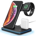 WIRELESS-3EN1 - Chargeur sans fil induction 3en1 iPhone + AirPods+ Apple Watch Fast-Charge QI 15W