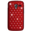 ZIRCO-I8160-ROU - Coque rigide avec strass coloris rouge Samsung Galaxy Ace 2 i8190
