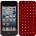 ZIRCO-IP5C-ROUGE - Coque rigide avec strass coloris Rouge iPhone 5c