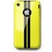 COVRACINGIPHONE3G5 - Coque arrière jaune bandes noires pour Iphone 3G