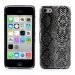 COVSERPENTIP5CGRIS - Coque arrière aspect serpent en relief iPhone 5c coloris gris et noir