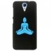 CPRN1DES620BOUDDHABLEU - Coque rigide noire pour HTC Desire 620 avec impression Motif bouddha bleu