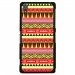 CPRN1Z3PLUSAZTEQUEJAUNEROUGE - Coque rigide noire pour Sony Xperia Z3-Plus avec impression Motif aztèque jaune et rouge