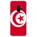 CRYSGALAXYS9DRAPTUNISIE - Coque rigide transparente pour Samsung Galaxy S9 avec impression Motifs drapeau de la Tunisie