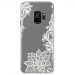 CRYSGALAXYS9LACEBLANC - Coque rigide transparente pour Samsung Galaxy S9 avec impression Motifs Lace blanc