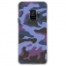CRYSGALAXYS9MILITAIREBLEU - Coque rigide transparente pour Samsung Galaxy S9 avec impression Motifs Camouflage militaire bleu