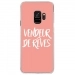 CRYSGALAXYS9VENDREVEROSE - Coque rigide transparente pour Samsung Galaxy S9 avec impression Motifs vendeur de rêves rose
