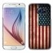 CRYSGALS6DRAPUSAVINTAGE - Coque rigide transparente pour Galaxy S6 impression motif drapeau USA vintage