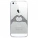 CRYSIPHONE5CMAINCOEUR - Coque rigide transparente pour Apple iPhone 5C avec impression Motifs mains en forme de coeur