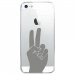 CRYSIPHONE5CMAINPEACE - Coque rigide transparente pour Apple iPhone 5C avec impression Motifs main Peace and Love