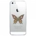 CRYSIPHONE5CPAPILLONSEUL - Coque rigide transparente pour Apple iPhone 5C avec impression Motifs papillon psychédélique